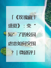 《玫瑰藏于盛夏》：变“短”了的校园虐恋如何突围？｜微剧评