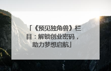 《预见独角兽》栏目：解锁创业密码，助力梦想启航