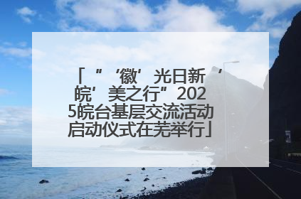 “‘徽’光日新‘皖’美之行”2025皖台基层交流活动启动仪式在芜举行