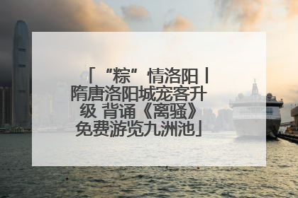 “粽”情洛阳丨隋唐洛阳城宠客升级 背诵《离骚》免费游览九洲池