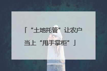 “土地托管”让农户当上“甩手掌柜”