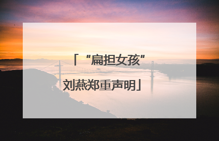 “扁担女孩”刘燕郑重声明
