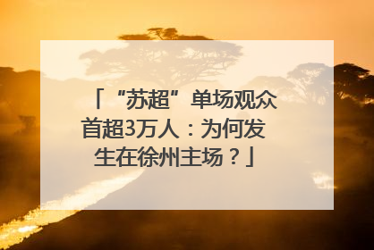 “苏超”单场观众首超3万人：为何发生在徐州主场？