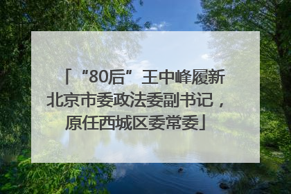“80后”王中峰履新北京市委政法委副书记，原任西城区委常委