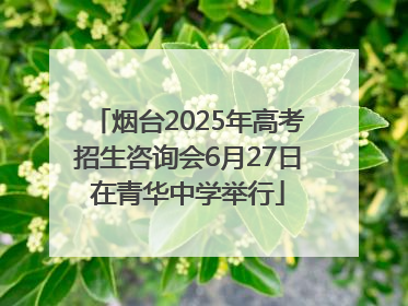 烟台2025年高考招生咨询会6月27日在青华中学举行