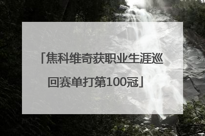 焦科维奇获职业生涯巡回赛单打第100冠