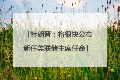 特朗普：将很快公布新任美联储主席任命