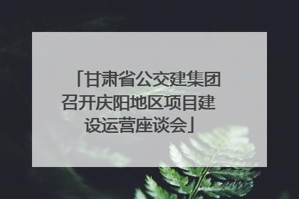 甘肃省公交建集团召开庆阳地区项目建设运营座谈会