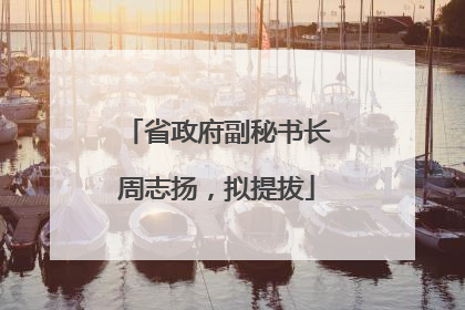 省政府副秘书长周志扬，拟提拔