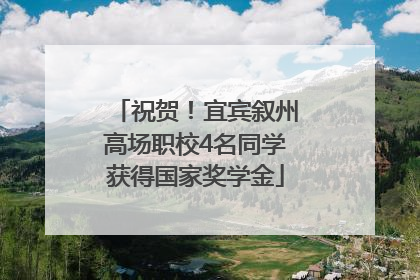 祝贺！宜宾叙州高场职校4名同学获得国家奖学金