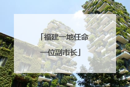 福建一地任命一位副市长