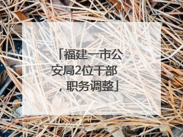 福建一市公安局2位干部，职务调整