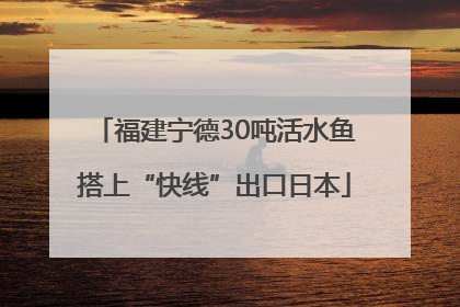 福建宁德30吨活水鱼搭上“快线”出口日本