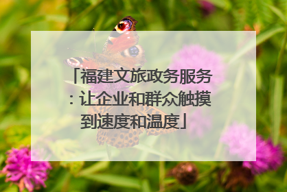 福建文旅政务服务：让企业和群众触摸到速度和温度