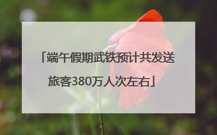 端午假期武铁预计共发送旅客380万人次左右