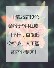 第25届投洽会将于9月在厦门举行，首设低空经济、人工智能产业专区