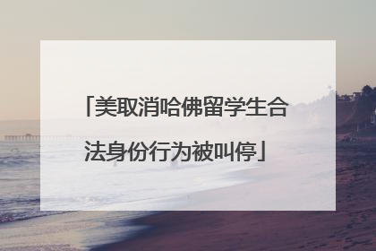 美取消哈佛留学生合法身份行为被叫停