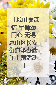 粽叶裹深情 军舞颂同心 无锡惠山区长安街道举办端午主题活动