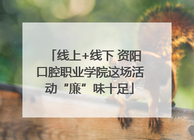 线上+线下 资阳口腔职业学院这场活动“廉”味十足