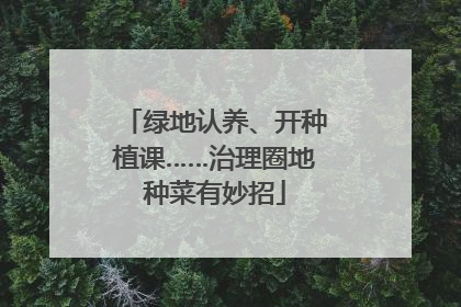 绿地认养、开种植课……治理圈地种菜有妙招
