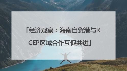 经济观察：海南自贸港与RCEP区域合作互促共进