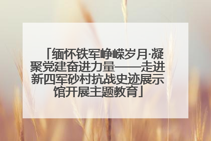 缅怀铁军峥嵘岁月·凝聚党建奋进力量——走进新四军砂村抗战史迹展示馆开展主题教育