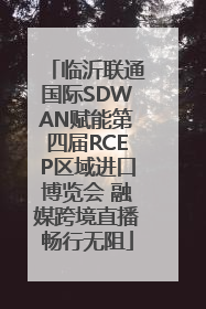 临沂联通国际SDWAN赋能第四届RCEP区域进口博览会 融媒跨境直播畅行无阻