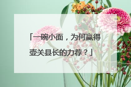 一碗小面，为何赢得壶关县长的力荐？