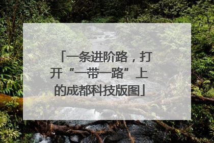一条进阶路，打开“一带一路”上的成都科技版图