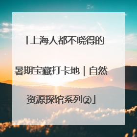 上海人都不晓得的 暑期宝藏打卡地｜自然资源探馆系列②
