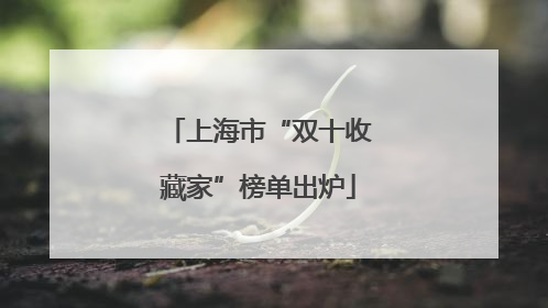 上海市“双十收藏家”榜单出炉