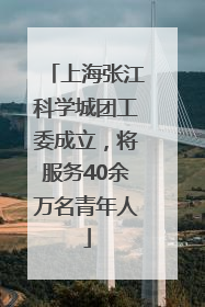 上海张江科学城团工委成立，将服务40余万名青年人