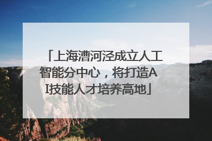 上海漕河泾成立人工智能分中心，将打造AI技能人才培养高地