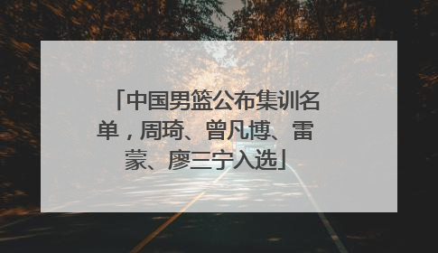 中国男篮公布集训名单，周琦、曾凡博、雷蒙、廖三宁入选