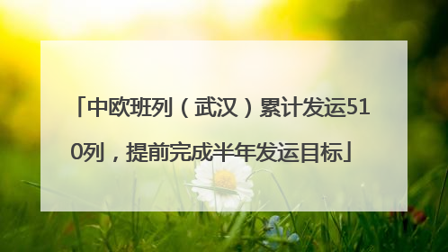 中欧班列（武汉）累计发运510列，提前完成半年发运目标