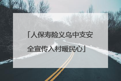 人保寿险义乌中支安全宣传入村暖民心