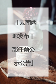 云南两地发布干部任前公示公告
