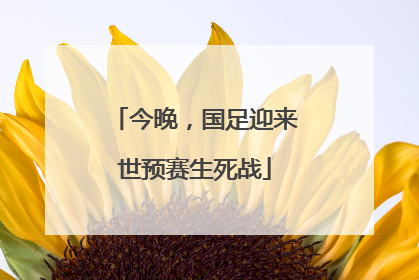 今晚，国足迎来世预赛生死战