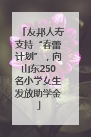 友邦人寿支持“春蕾计划”，向山东250名小学女生发放助学金
