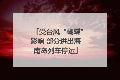 受台风“蝴蝶”影响 部分进出海南岛列车停运
