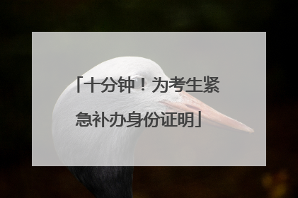 十分钟！为考生紧急补办身份证明