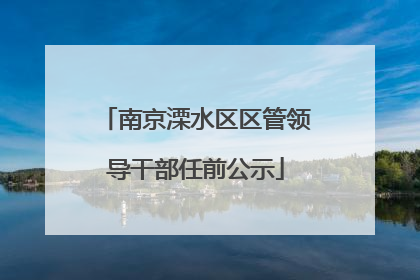 南京溧水区区管领导干部任前公示