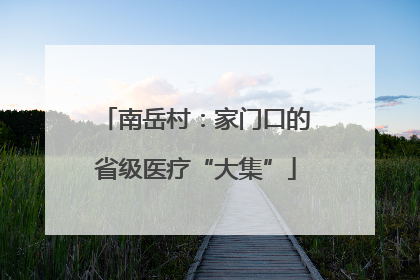 南岳村：家门口的省级医疗“大集”