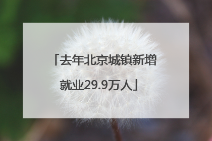 去年北京城镇新增就业29.9万人
