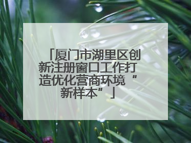 厦门市湖里区创新注册窗口工作打造优化营商环境“新样本”