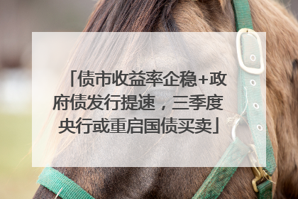 债市收益率企稳+政府债发行提速，三季度央行或重启国债买卖