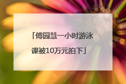 傅园慧一小时游泳课被10万元拍下