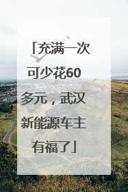 充满一次可少花60多元，武汉新能源车主有福了