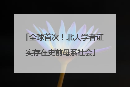 全球首次！北大学者证实存在史前母系社会