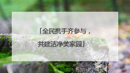 全民携手齐参与，共建洁净美家园